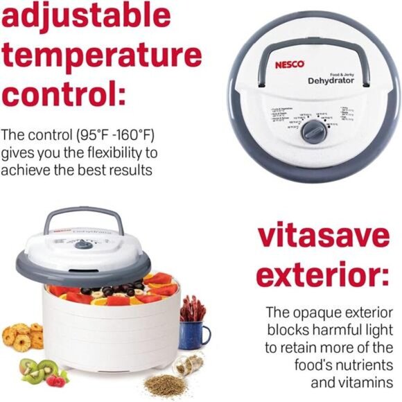 Snackmaster Pro Food Dehydrator, For Snacks, Fruit, Beef Jerky, Gray - Picture 5 of 6